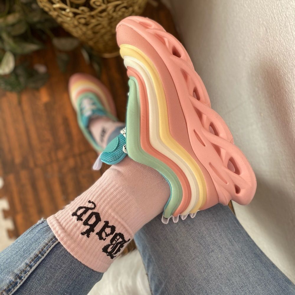 Pastel Multi Color High Rise Sneakers - Picture 2 of 5